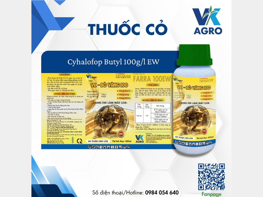 Thuốc diệt cỏ VK - BÒ VÀNG 100